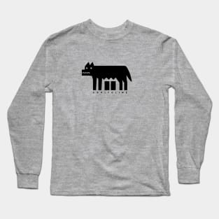 Minimalist design of Capitoline Wolf. Art in black ink Long Sleeve T-Shirt